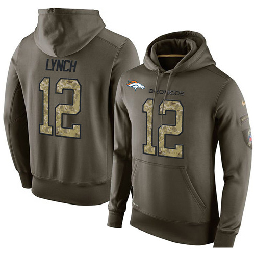 NFL Nike Denver Broncos #12 Paxton Lynch Green Salute To Service Men's Pullover Hoodie